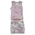Dior Tailleur jupe Coton Elasthane Rose Blanc  ref.1247032