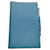 Porta-agenda da Hermès com caneta de prata maciça na caixa. Azul claro Couro  ref.1247183