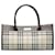 Burberry Brown House Check Handbag Beige Leather Cloth Pony-style calfskin Cloth  ref.1228809