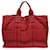 Hermès Hermes Paris Vintage lona roja algodón Fourre Tout MM bolsa de asas  ref.1246308