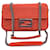Fendi Orange Embossed FF Logo Baguette Chain Crossbody Bag Cloth  ref.1246309