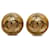 Chanel Gold CC Clip On Earrings Golden Metal Gold-plated  ref.1246537