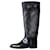 Burberry Black check knee-high boots - size EU 37 Leather  ref.1246608