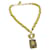 CHANEL Necklace Gold Tone CC Auth 65253A Metal  ref.1246746