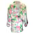 Autre Marque Richard Quinn Blanco / Vestido de seda con botones, manga larga y cinturón con estampado floral multicolor rosa  ref.1246821