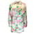 Autre Marque Richard Quinn Blanco / Vestido de seda con botones, manga larga y cinturón con estampado floral multicolor rosa  ref.1246829