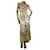 Paco Rabanne Gold animal print maxi dress - size UK 8 Golden Viscose  ref.1247267