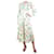 Autre Marque Vestido midi estructurado con estampado de rosas color crema - talla UK 8 Crudo Algodón  ref.1247276