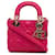Dior Mini pele de cordeiro rosa Cannage Lady Dior Couro  ref.1247312