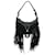 Versace Black Repeat Fringe Satchel Leather Pony-style calfskin  ref.1247316