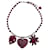 NEW PHILIPPE FERRANDIS HEART RED STONE SILVER NECKLACE 44 NECKLACE JEWEL Metal  ref.1247471