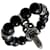 Chrome Hearts Bague à breloque poignard en perles d'onyx argentées Métal  ref.1247529