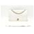 Timeless Bolso de hombro blanco de solapa única clásico atemporal de Chanel con diseño de chevron. Cuero  ref.1247589