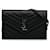 Portafoglio Saint Laurent con monogramma Chevron in pelle di vitello martellata nera su catena Nero Vitello simile a un vitello  ref.1248015