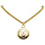 Chanel Gold CC Halskette mit rundem Anhänger Golden Metall Vergoldet  ref.1248020