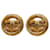 Chanel Gold CC Clip On Earrings Golden Metal Gold-plated  ref.1248024