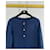 Chanel Vestido de Caxemira com Fecho CC Azul marinho Casimira  ref.1248059