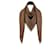 Louis Vuitton LV monogram shawl silk new brown  ref.1248139