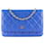 Wallet On Chain Carteira CHANEL Bolsas com Corrente Azul Couro  ref.1248802