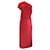 Autre Marque Scanlan Theodore Robe plissée rouge à une épaule Soie  ref.1249085