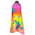 Autre Marque Camilla Vestido curto de seda com estampa de palma e decote em gravata multicolorido Multicor  ref.1249103