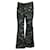 Autre Marque Giambattista Valli Vert / Pantalon noir à carreaux camouflage Coton  ref.1249118
