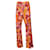 Autre Marque La doubléJ Rouge / Pantalon stretch en jersey imprimé multicolore orange Viscose  ref.1249120