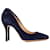 Charlotte Olympia Sapatos de bico fino em camurça azul marinho Suécia  ref.1249608