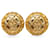 Chanel Gold CC Clip On Earrings Golden Metal Gold-plated  ref.1250065