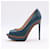 Fendi Leder Open Toe Pfauenfarbene Pump Plateau Heels Schuhe Größe 39EU Blau  ref.1250456