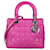 CHRISTIAN DIOR Lambskin Cannage Medium Lady Dior in Fuchsia Pink Leather  ref.1250509
