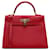Kelly Hermès HERMES HandbagsLeather Red  ref.1251186