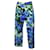 Autre Marque Dries van Noten Bleu / Pantalon en coton imprimé multicolore vert  ref.1251222