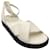 Autre Marque Gentry Portofino Ivory Criss Cross Leather Ankle Strap Flat Sandals Cream  ref.1251237