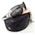 Chanel Maske mit Kamelien in ausgezeichnetem Zustand, verziert mit Strass und CC-Logo. Schwarz Acetat  ref.1251286