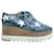 Stella Mc Cartney Blaue Elyse-Plateau-Sneaker mit Sternen Leder  ref.1251375