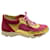 Chanel Zapatillas de tweed dorado y rosa fucsia Cuero  ref.1251390
