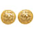 Chanel Gold CC Clip On Earrings Golden Metal Gold-plated  ref.1251708