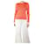 Pleats Please Orange pleated top - size UK 10 Polyester  ref.1251861