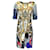 Autre Marque Etro – Blaues, kurzärmliges Stretch-Jersey-Kleid mit buntem Print Mehrfarben Viskose  ref.1252322