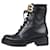 BALMAIN Leather boots with metal logo in 40 eu Black  ref.1252452