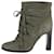 Hermès Hermes Suede Short Boots 37.5 EU in Khaki Lace up  ref.1252462