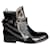Alaïa Alaia black leather flat boots with metal circles  ref.1252657