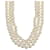 Collana di perle finte con logo YSL impreziosito da cristalli bianchi Saint Laurent Bianco  ref.1252695