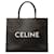 Céline Celine Schwarze horizontale Triomphe Cabas-Tasche Leder Leinwand Kalbähnliches Kalb Tuch  ref.1252712
