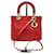 Dior Lady Dior Red Leather Bag  ref.1252767