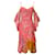 Autre Marque Peter Pilotto Coral Metallic Lace Midi Dress Pink Polyester  ref.1253002
