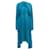 Autre Marque Vestido longo plissado torcido turquesa Balenciaga Azul Poliéster  ref.1253003