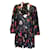 Autre Marque McQ by Alexander McQueen Robe en soie noire à volants et col noué à imprimé floral multicolore  ref.1253004