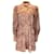 Autre Marque Mini-robe en lin à manches longues et ceinture imprimée léopard multicolore Zimmermann marron  ref.1253017